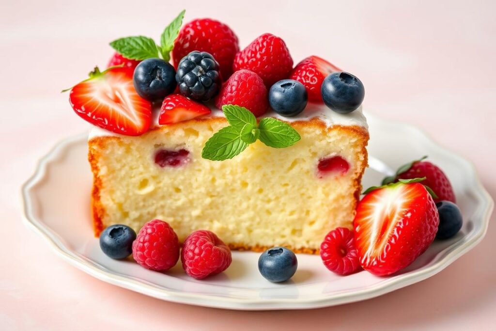 Buttermilk Pound Cake with Fruit Toppings